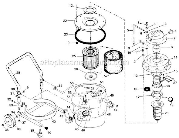 Page A Diagram and Parts List for 5449 Type 1 Black and Decker Utility Vacuum